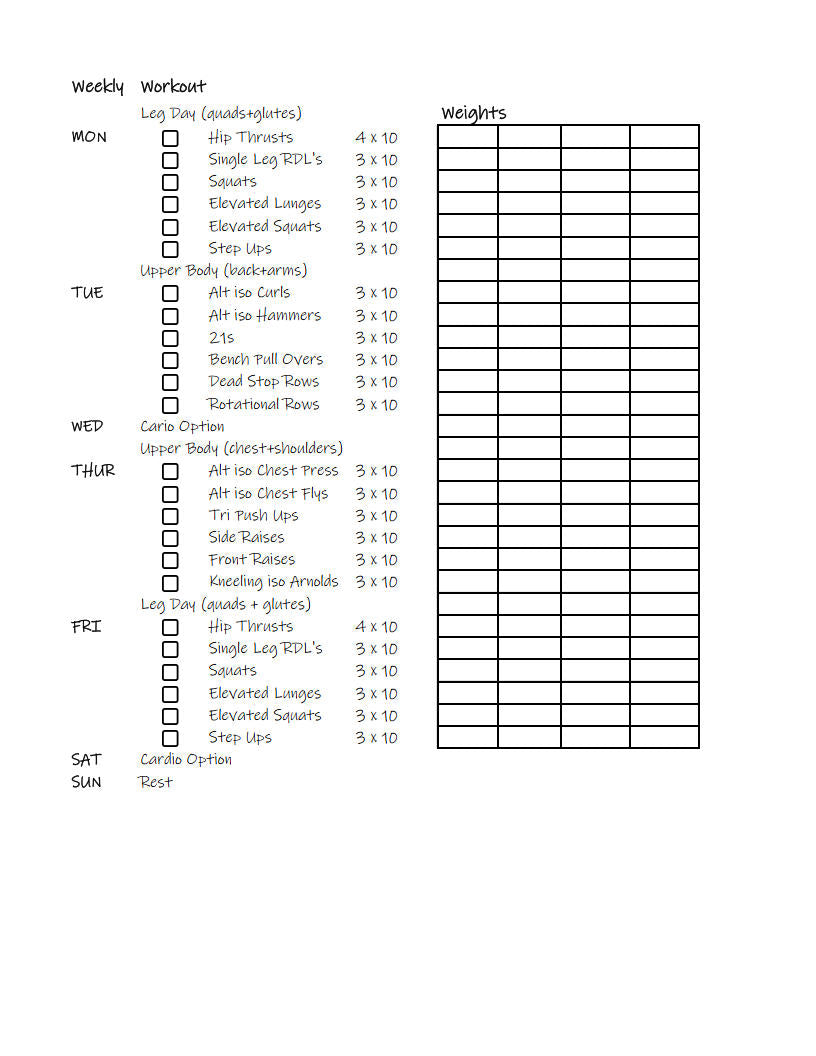 Wellness With Erika 4 Week Workout Program Phase 2