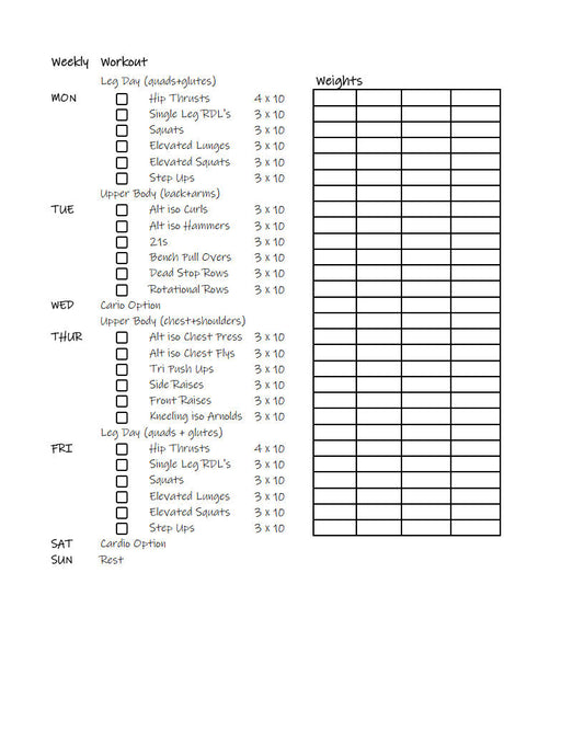 Wellness With Erika 4 Week Workout Program Phase 2